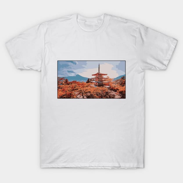 Chureito Pagoda T-Shirt by Anna Senpai